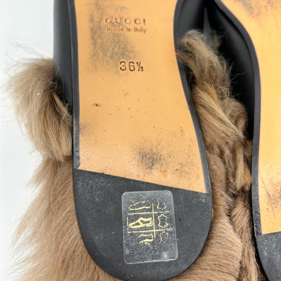 Gucci Princeton Fur Black Leather Horsebit Loafers - Picture 6 of 9